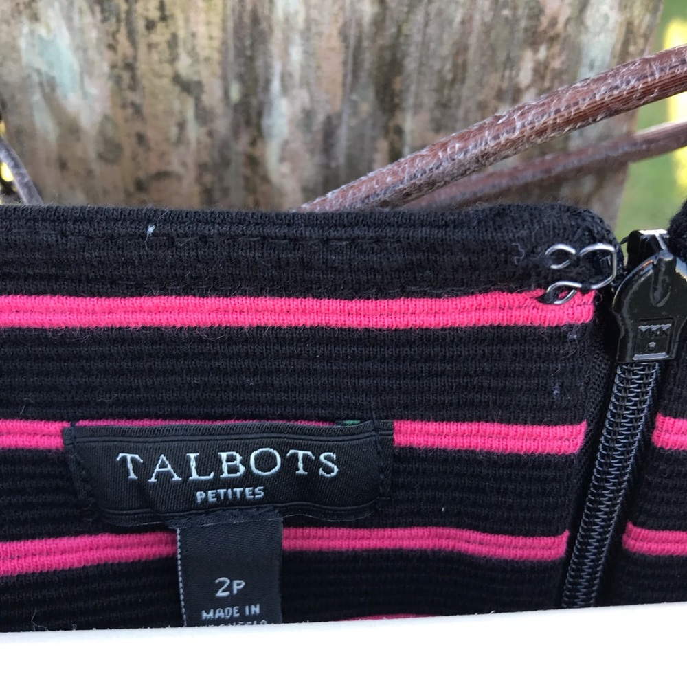 Talbots pink and black stripe dress 2P - Picture 7 of 8